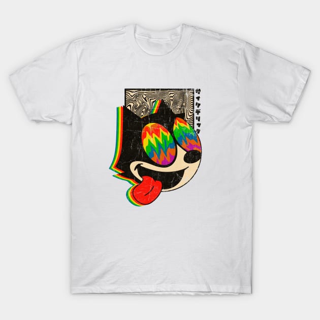 Trippy Felix the cat T-Shirt by OniSide